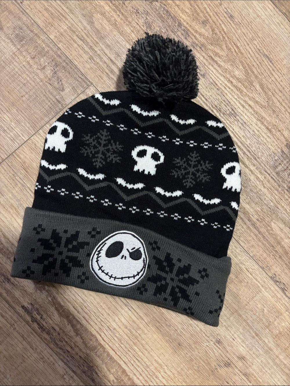 Adult Jack Nightmare before Christmas Pom Beanie Hat